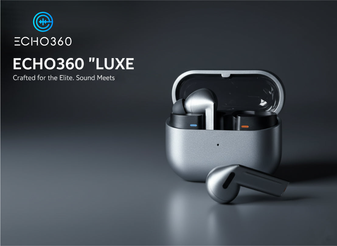 Echo360 Luxe earbuds compact charging case with touch controls