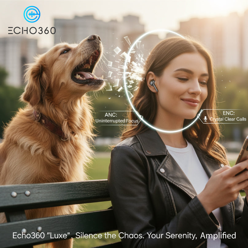 Echo360 Luxe: Premium BT 5.4 Earbuds with 13mm Speaker & Sleek Metallic Design